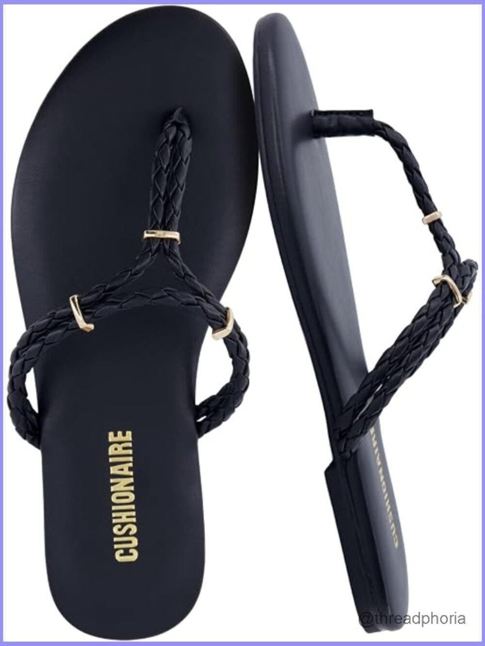 Flip Flops for Women Braided Thong Sandals Memory Foam Comfort